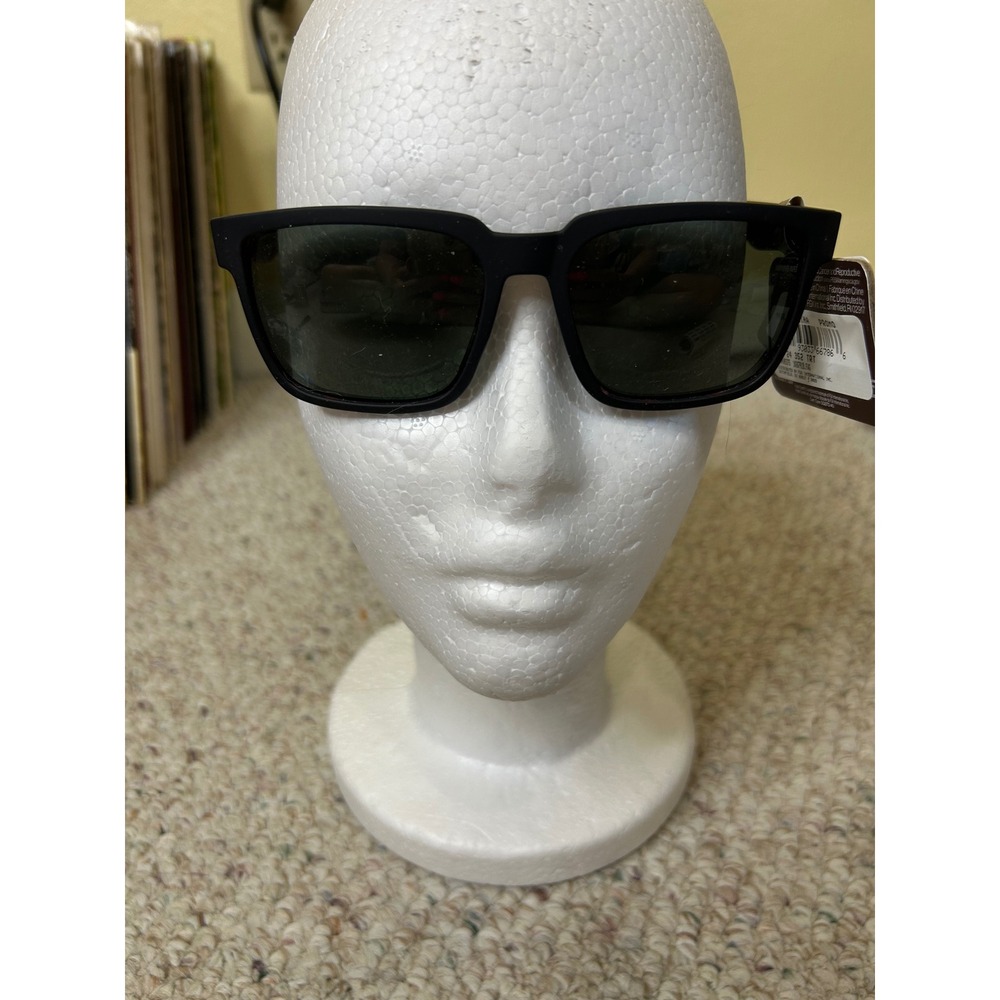 Panama Jack x Foster Grant Polarized Sunglasses Matte Black Rectangle Lenses NWT
